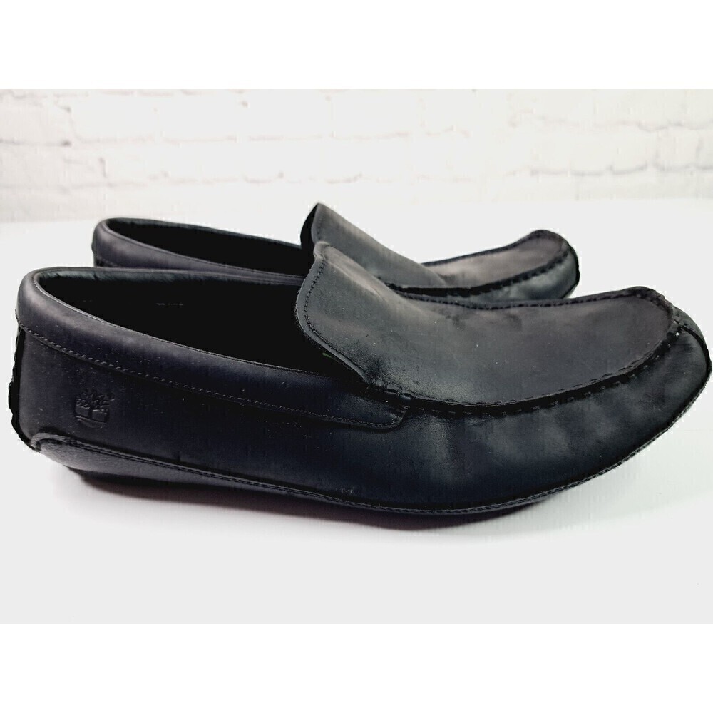 Timberland Men's Black Leather Casual Moc Toe Driving Loafers Shoes Size 12 M - Picture 1 of 7